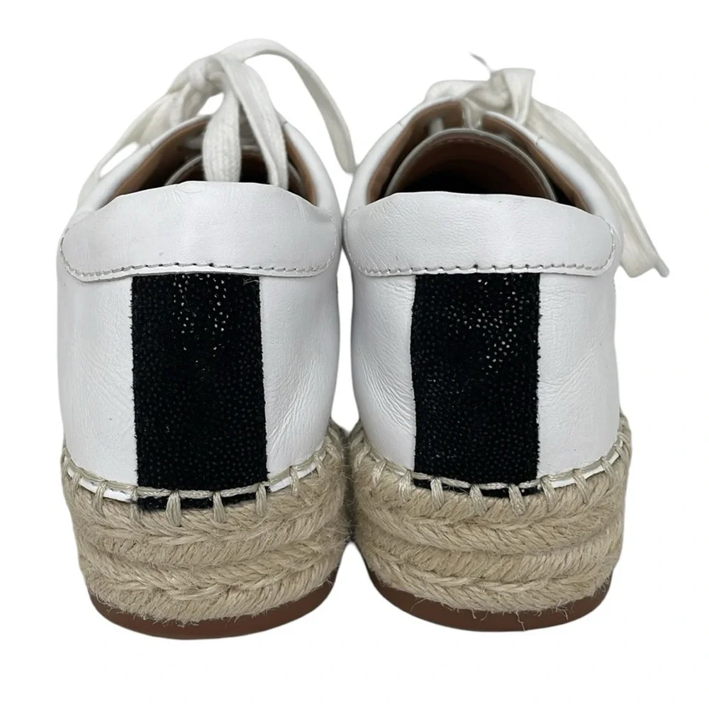 Linea Paolo Sneakers Women's 7.5 White Leather Espadrille Lace Up Shoes